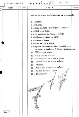 TV Tupi [emissora]. Diário de São Paulo na T.V. [programa]. Roteiro [televisivo], 14 jan. 1965.