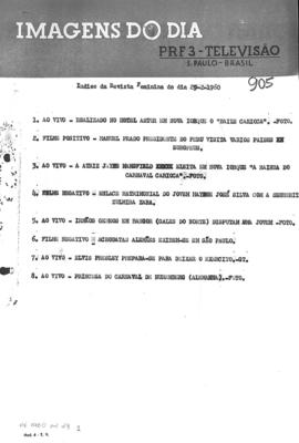 TV Tupi [emissora]. Revista Feminina [programa]. Roteiro [televisivo], 29 fev. 1960.