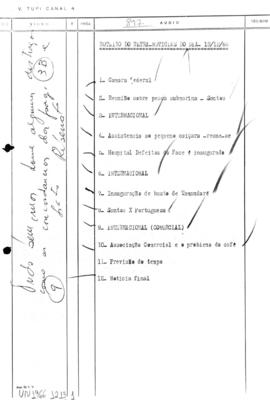 TV Tupi [emissora]. Ultra Notícias [programa]. Roteiro [televisivo], 13 dez. 1966.