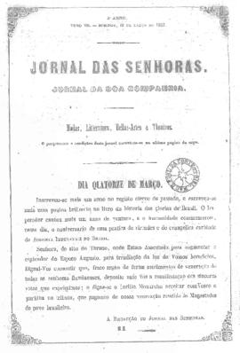 O Jornal das senhoras [jornal], a. 4, t. 7, [s/n]. Rio de Janeiro-RJ, 18 mar. 1855.