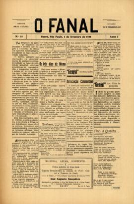 O Fanal [jornal], a. 1, n. 33. Bauru-SP, 04 fev. 1934.