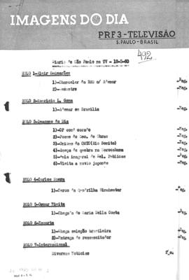 TV Tupi [emissora]. Diário de São Paulo na T.V. [programa]. Roteiro [televisivo], 18 mai. 1960.