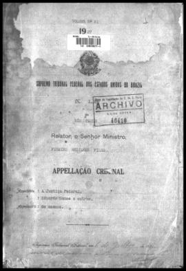 Processo... [apelação criminal], nª 1009/1927. [São Paulo-SP?], 1927. v. 51