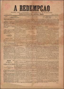 A Redempção [jornal], a. 1, n. 34. São Paulo-SP, 05 mai. 1887.