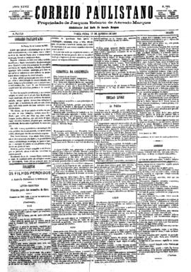 Correio paulistano [jornal], [s/n]. São Paulo-SP, 11 jan. 1881.