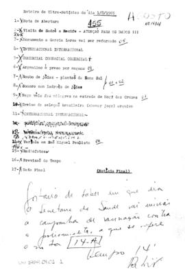 TV Tupi [emissora]. Ultra Notícias [programa]. Roteiro [televisivo], 01 ago. 1969.