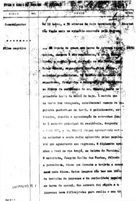 TV Tupi [emissora]. Ultra Notícias [programa]. Roteiro [televisivo], 15 mar. 1970.