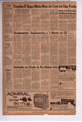 Última Hora [jornal]. Rio de Janeiro-RJ, 20 mar. 1967 [ed. regular].
