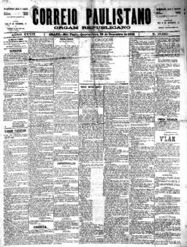 Correio paulistano [jornal], [s/n]. São Paulo-SP, 28 dez. 1892.