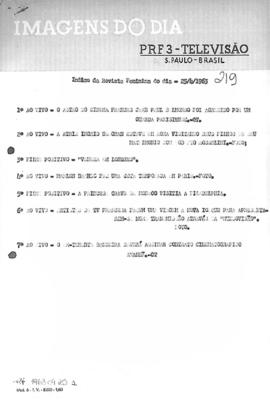 TV Tupi [emissora]. Revista Feminina [programa]. Roteiro [televisivo], 25 abr. 1963.