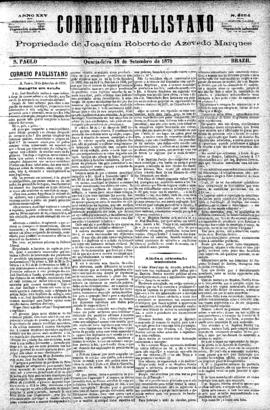 Correio paulistano [jornal], [s/n]. São Paulo-SP, 18 set. 1878.