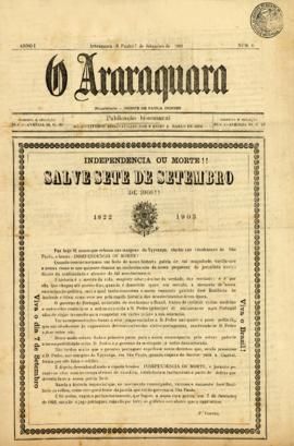 O Araraquara [jornal], a. 1, n. 21. Araraquara-SP, 07 set. 1903.