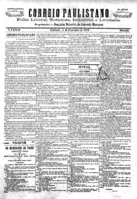 Correio paulistano [jornal], [s/n]. São Paulo-SP, 05 fev. 1876.