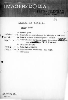 TV Tupi [emissora]. Semana em Revista [programa]. Roteiro [televisivo], 08 fev. 1958.