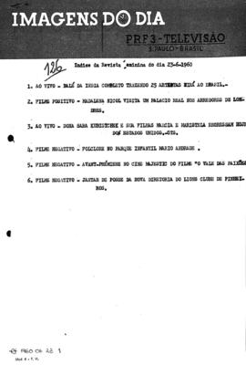 TV Tupi [emissora]. Revista Feminina [programa]. Roteiro [televisivo], 23 jun. 1960.
