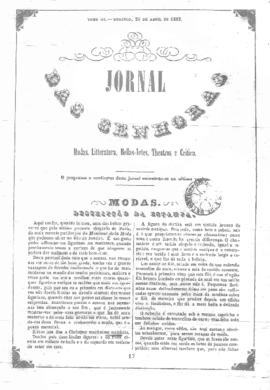 O Jornal das senhoras [jornal], t. 3, [s/n]. Rio de Janeiro-RJ, 24 abr. 1853.