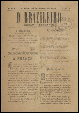 O Brazileiro [jornal], a. 1, n. 2. São Paulo-SP, 22 out. 1898.