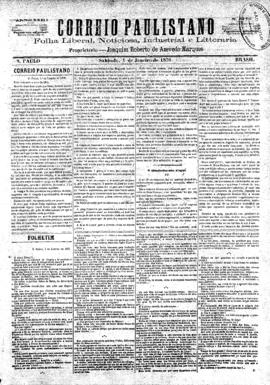 Correio paulistano [jornal], [s/n]. São Paulo-SP, 01 jan. 1876.