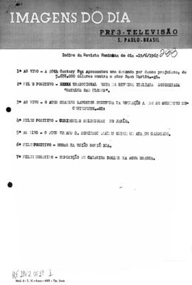 TV Tupi [emissora]. Revista Feminina [programa]. Roteiro [televisivo], 19 jun. 1962.