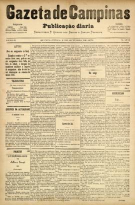 Gazeta de Campinas [jornal], a. 10, n. 1737. Campinas-SP, 02 out. 1879.
