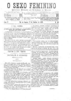 O Sexo feminino [jornal], a. 2, n. 10. Campanha-MG, 03 out. 1875.