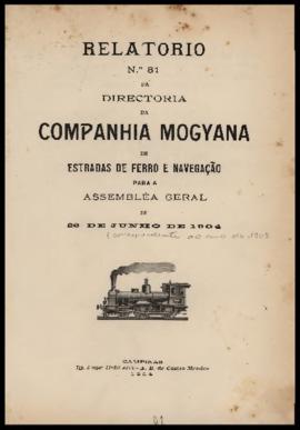 Relatório…, nº 051, 1903. Criador(a): Companhia Mogiana de Estradas de Ferro. Campinas-SP: Typ. à...