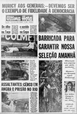 Última Hora [jornal]. Rio de Janeiro-RJ, 16 ago. 1969 [ed. vespertina].