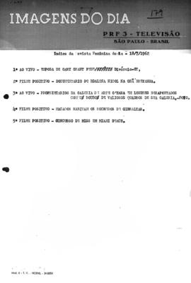 TV Tupi [emissora]. Revista Feminina [programa]. Roteiro [televisivo], 18 jul. 1962.