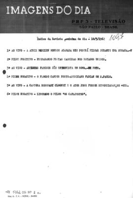 TV Tupi [emissora]. Revista Feminina [programa]. Roteiro [televisivo], 10 mai. 1962 [versão 1].