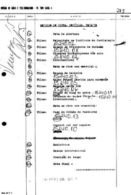 TV Tupi [emissora]. Ultra Notícias [programa]. Roteiro [televisivo], 30 jun. 1970.