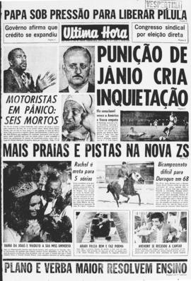Última Hora [jornal]. Rio de Janeiro-RJ, 29 jul. 1968 [ed. vespertina].