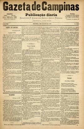 Gazeta de Campinas [jornal], a. 8, n. 1101. Campinas-SP, 05 ago. 1877.