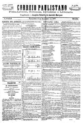 Correio paulistano [jornal], [s/n]. São Paulo-SP, 06 nov. 1877.