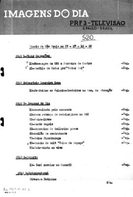 TV Tupi [emissora]. Diário de São Paulo na T.V. [programa]. Roteiro [televisivo], 27 out. 1959.