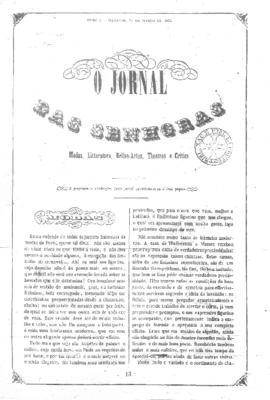 O Jornal das senhoras [jornal], t. 1, [s/n]. Rio de Janeiro-RJ, 27 mar. 1852.