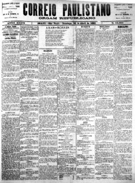 Correio paulistano [jornal], [s/n]. São Paulo-SP, 16 abr. 1893.