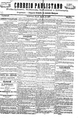 Correio paulistano [jornal], [s/n]. São Paulo-SP, 24 ago. 1877.