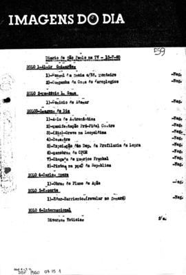 TV Tupi [emissora]. Diário de São Paulo na T.V. [programa]. Roteiro [televisivo], 15 jul. 1960.