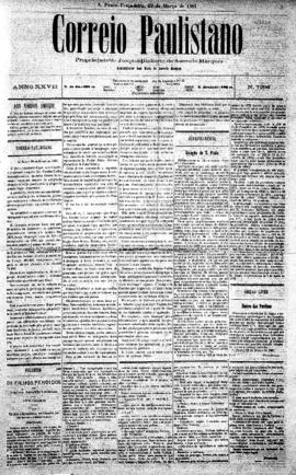 Correio paulistano [jornal], [s/n]. São Paulo-SP, 29 mar. 1881.