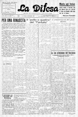 La Difesa [jornal], a. 11, n. 476. São Paulo-SP, 28 out. 1933.