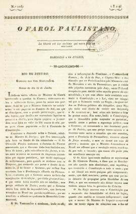O Farol Paulistano [jornal], n. 226. São Paulo-SP, 04 jul. 1829.