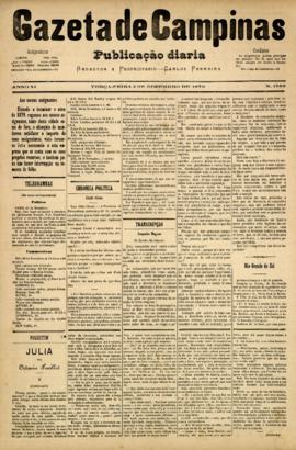 Gazeta de Campinas [jornal], a. 10, n. 1788. Campinas-SP, 02 dez. 1879.
