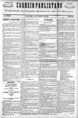 Correio paulistano [jornal], [s/n]. São Paulo-SP, 23 ago. 1878.