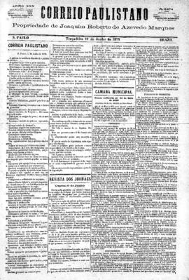 Correio paulistano [jornal], [s/n]. São Paulo-SP, 11 jun. 1878.