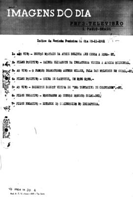 TV Tupi [emissora]. Revista Feminina [programa]. Roteiro [televisivo], 30 nov. 1961.