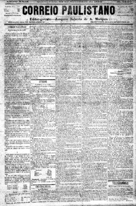 Correio paulistano [jornal], [s/n]. São Paulo-SP, 22 nov. 1882.