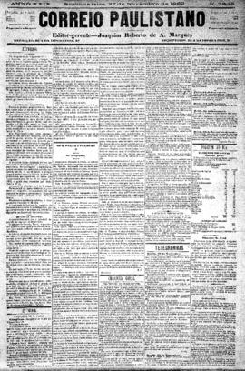 Correio paulistano [jornal], [s/n]. São Paulo-SP, 27 nov. 1882.