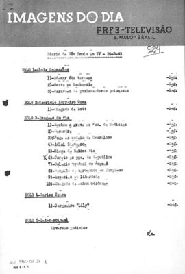 TV Tupi [emissora]. Diário de São Paulo na T.V. [programa]. Roteiro [televisivo], 24 mar. 1960.