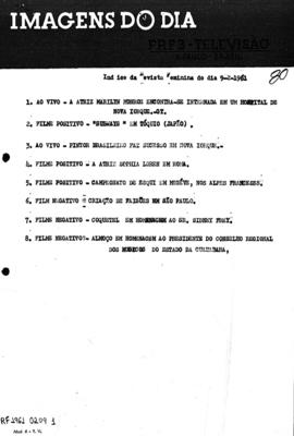 TV Tupi [emissora]. Revista Feminina [programa]. Roteiro [televisivo], 09 fev. 1961.