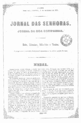 O Jornal das senhoras [jornal], a. 4, t. 8, [s/n]. Rio de Janeiro-RJ, 09 set. 1855.